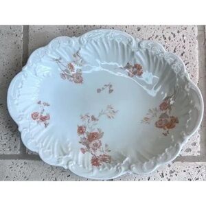 Limoges Floral Oval Platter - White and Pink